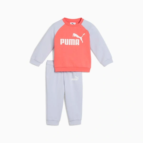 PUMA Minicats: Knallfint Raglan-sett for små eventyrere! To deler, dobbelt så mye stil og komfort - perfekt for lek og moro.